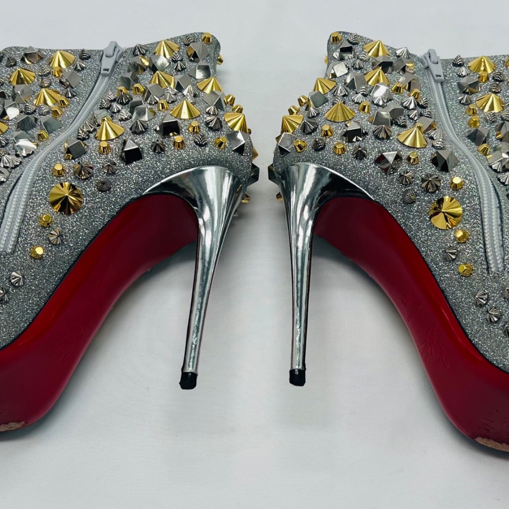 Christian Louboutin SO Full Kate 100 Calf Glitter Specchio H Boots Heels - Picture 5 of 14